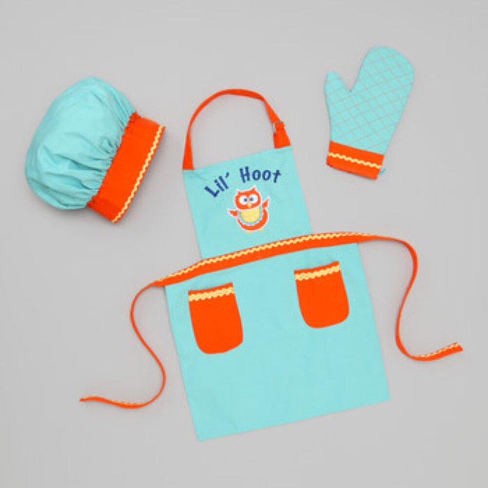Lil' Hoot Kids Apron and Chef Hat Set